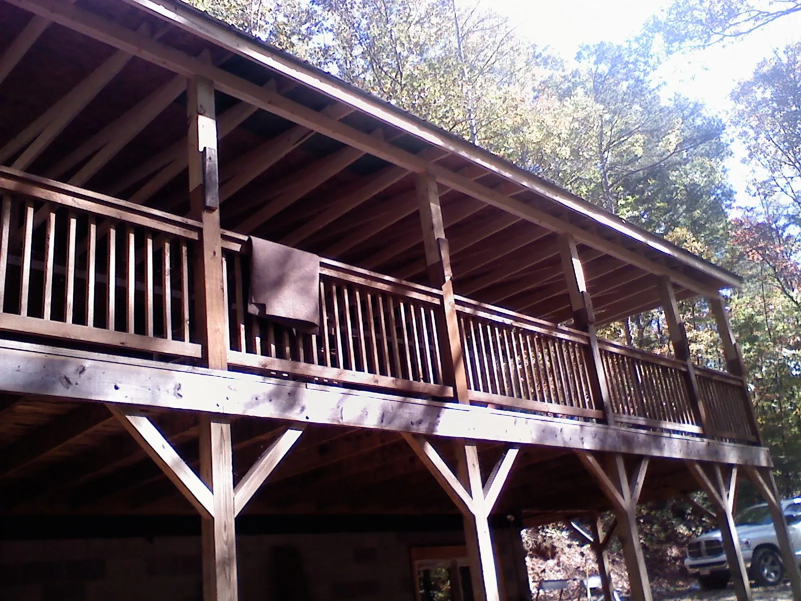 Timber framing under a new elevated porch and deck — Roof Leak Repair in Suwannee by Roofing Brothers